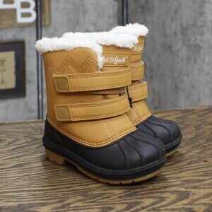 NWT Cat & Jack Toddler Kids Size 6 Brown Faux Fur Lined Waterproof Winter Boots